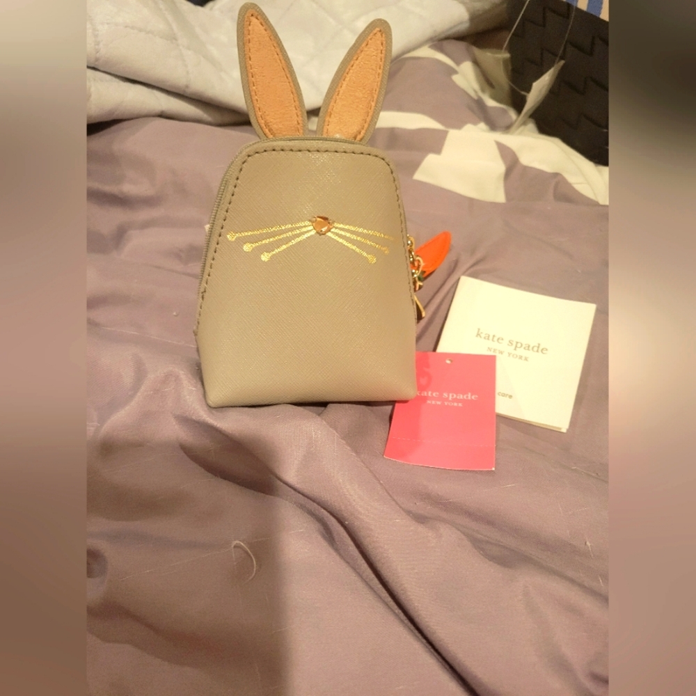 Kate Spade Gray Rabbit Face Wallet